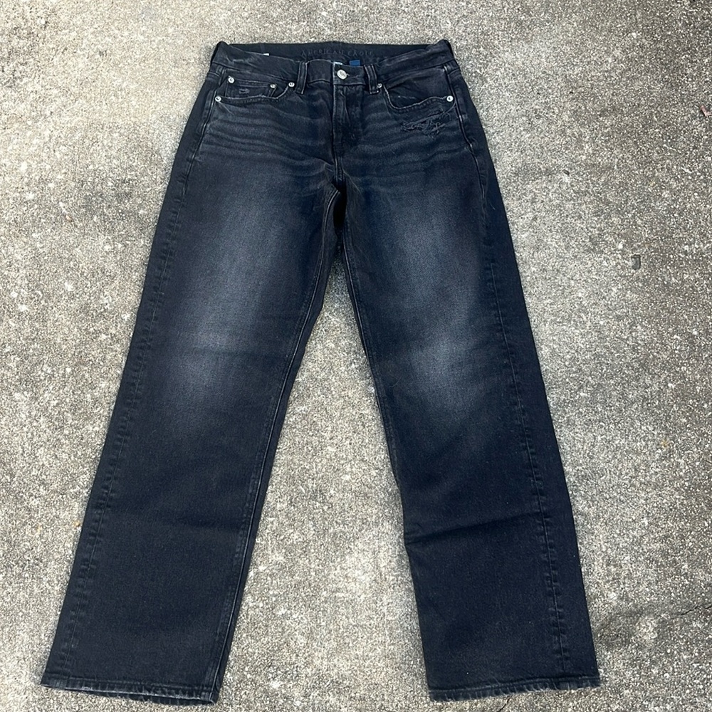 American Eagle curvy straight black jeans